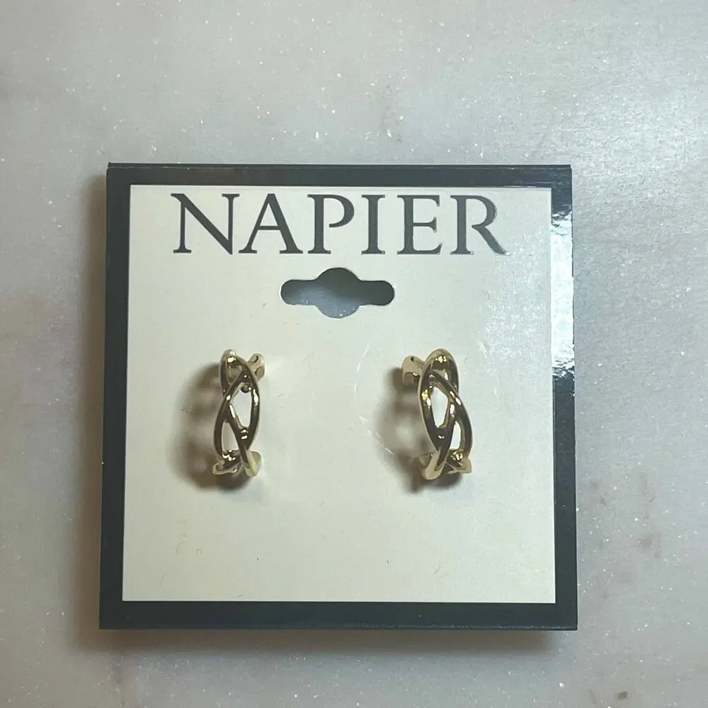 Napier | Gold Tone Small Open Hoop Earrings NWT